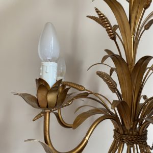1970's German Gilt wheat sheaf pendant light.