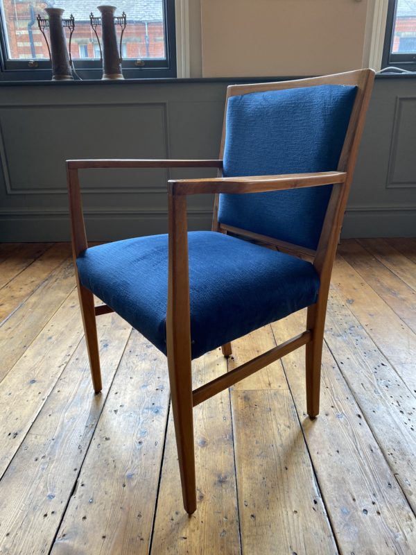 Mid century teak upholstered dining chair