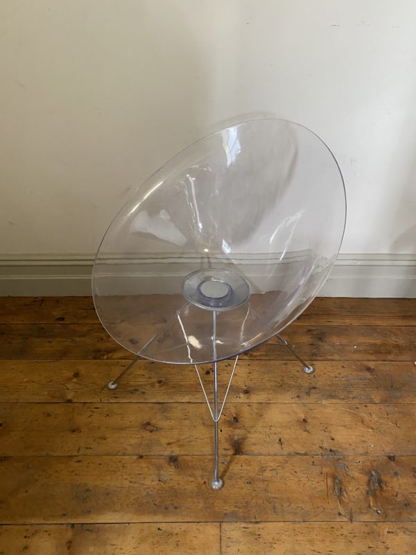 Contemporary Floating Chrome and Plastic Chair