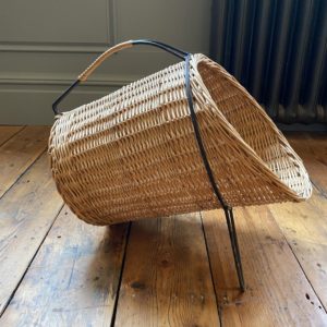 Mid Century wicker log basket