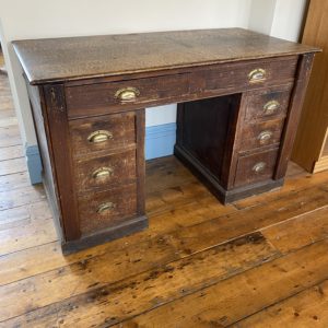 Victorian Pine and Oak Pedestal desk.