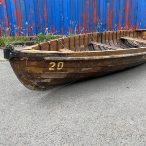 Edwardian clinker built rowing boat .