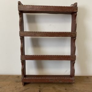 Vintage painted teak shelf unit.