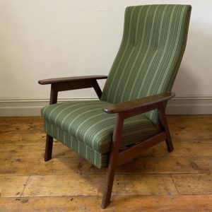 Danish mid century armchair with footrest