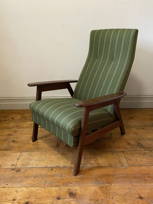 Danish mid century  armchair with integrated footrest