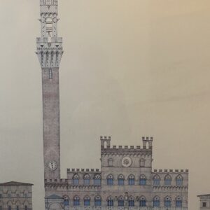 Classical Architectural Print of Clock Tower
