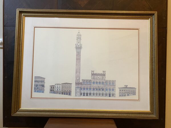 Classical Architectural Print of Clock Tower