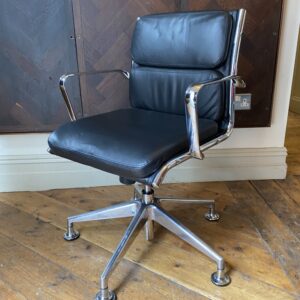 Mid Century Black Leather Eames Style Office Chair