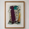 Classical Architectural Print of Building and Lamppost Contemporary Abstract Print