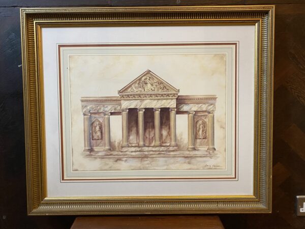 Classical Architectural Print of Three Pillars