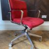 Mid Century Red Suede Eames Style Office Chair
