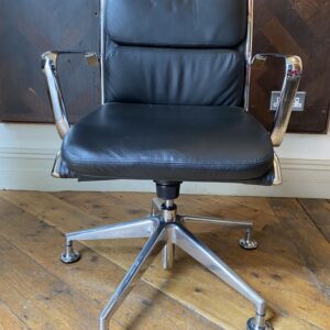 Black leather eames office chair