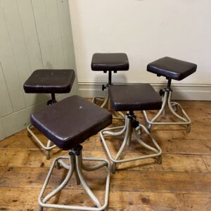 Vintage Square Adjustable Metal Stools
