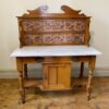 Victorian Marble, Pine and Tiled Washstand