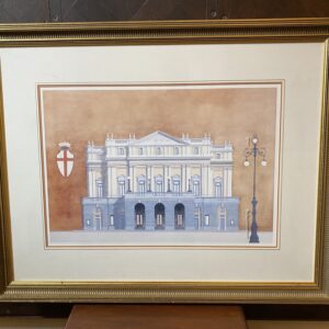 Classical Architectural Print of Building and Lamppost