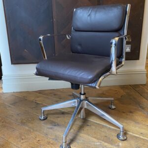 Mid Century Brown Leather Eames Style Office Chair