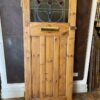 Victorian Glass and Pine Curved Exterior Door and Frame