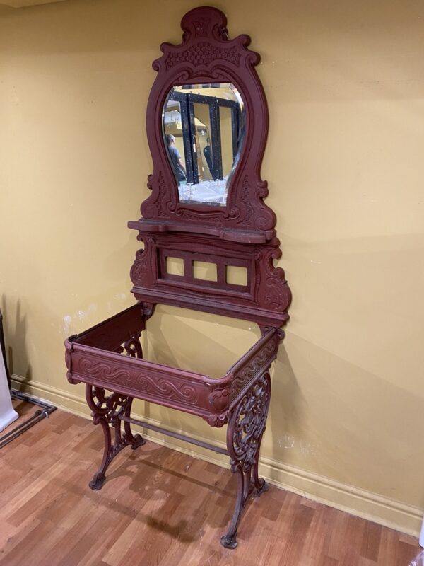 Victorian Cast Iron Sink Stand with Mirror and Tile Facility