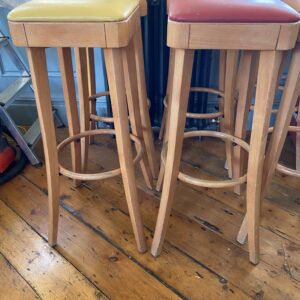 Alternative view of Mid Century Beech and Faux Leather Bar Stools