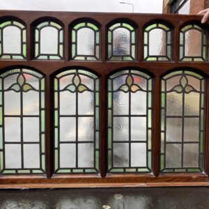 Victorian Pitch Pine Framed and Leaded Glass Windows