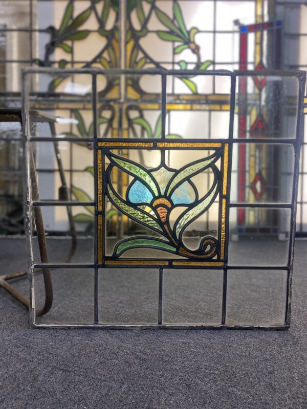Art Nouveau Leaded Glass Window
