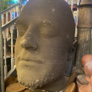 Contemporary Decorative Cardboard Head Sculpture