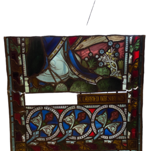 Victorian Stained and Leaded Religious Rectangular Glass