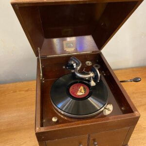 Early 20th Century Wooden ‘HMV’ Tabletop Gramophone