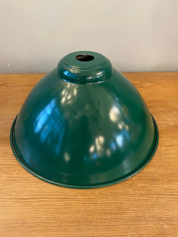 Industrial Style Enamelled Green Light Shade