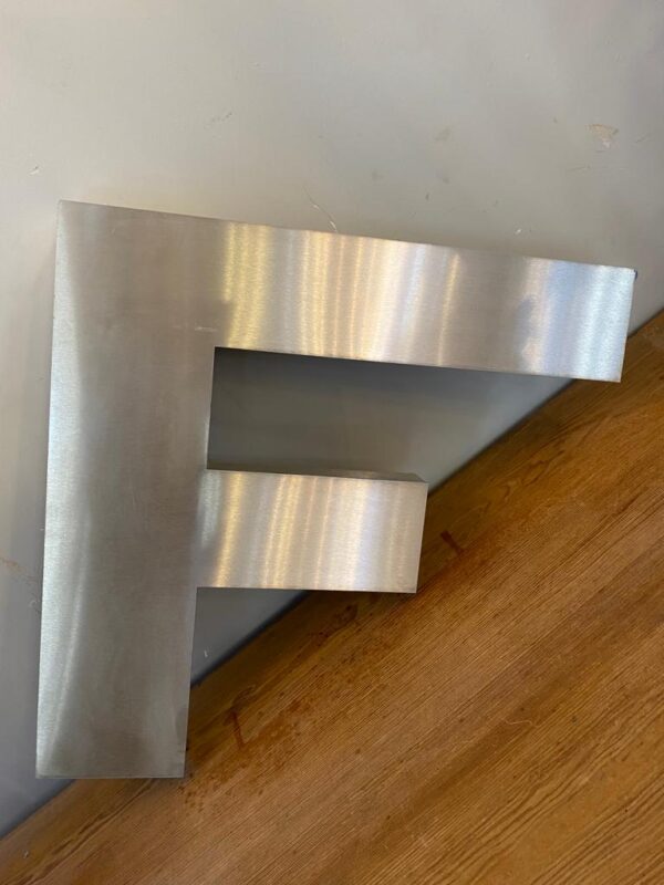 Contemporary Steel Letter 'F'