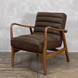 Mid Century Scandi Style Brown Armchair