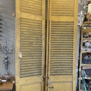19th Century Pair of Painted Pine French Shutters