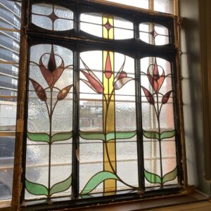 Art Nouveau Leaded Glass Window