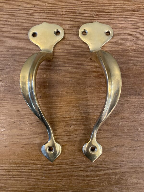 Pair of Brass Art Nouveau Pull Handles