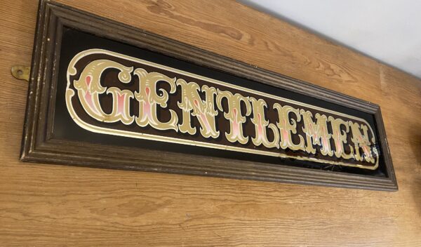 Victorian Glass 'Gentlemen' Sign