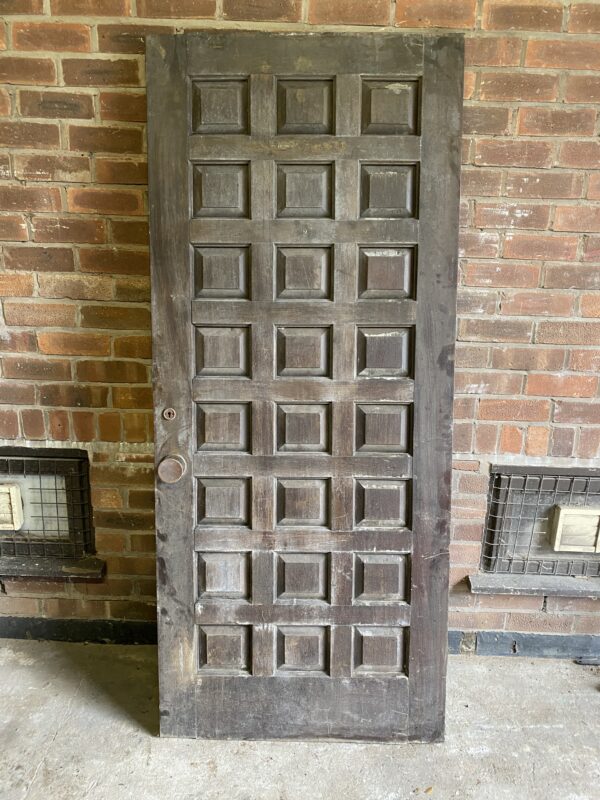 Mid Century Solid Teak Panelled Door