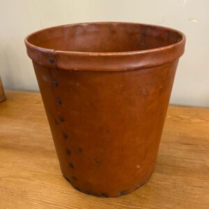 Mid Century Riveted Leather Waste Bin