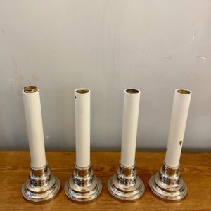 Alternative view of Contemporary Chrome Candlestick Design Table Lamps