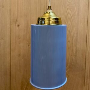 Contemporary Powder Blue Pendant with Copper Interior
