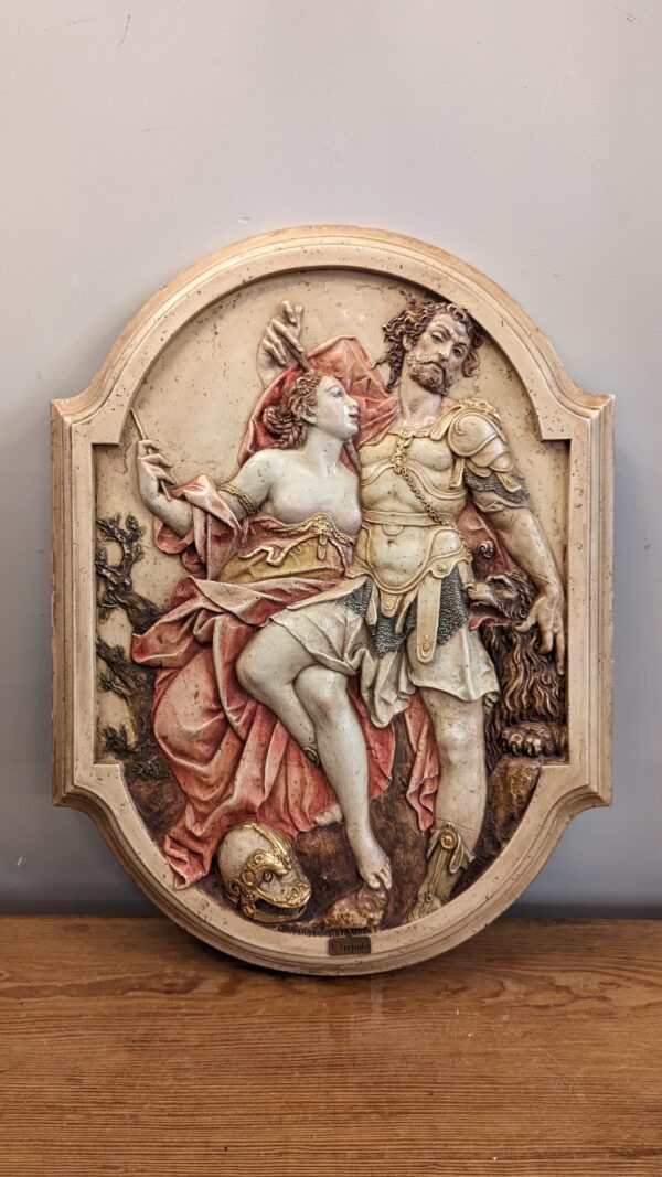 Neoclassical Style Painted Alabaster Relief