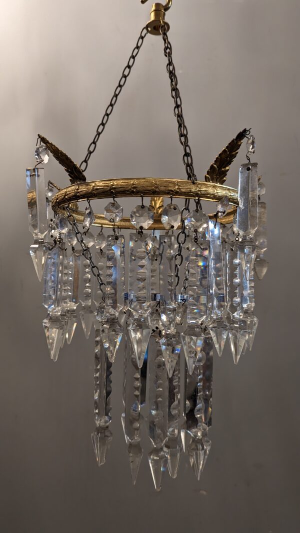 Early 20th Century French Glass Bag Chandelier