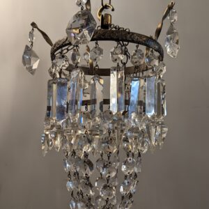 Early 20th Century French Glass Bag Chandelier