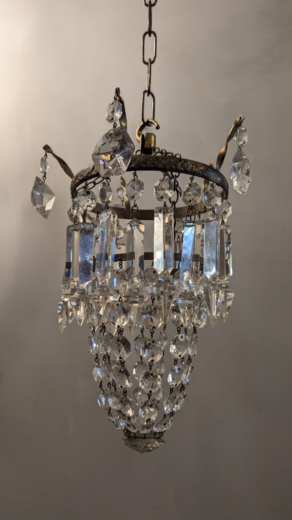 Early 20th Century French Glass Bag Chandelier