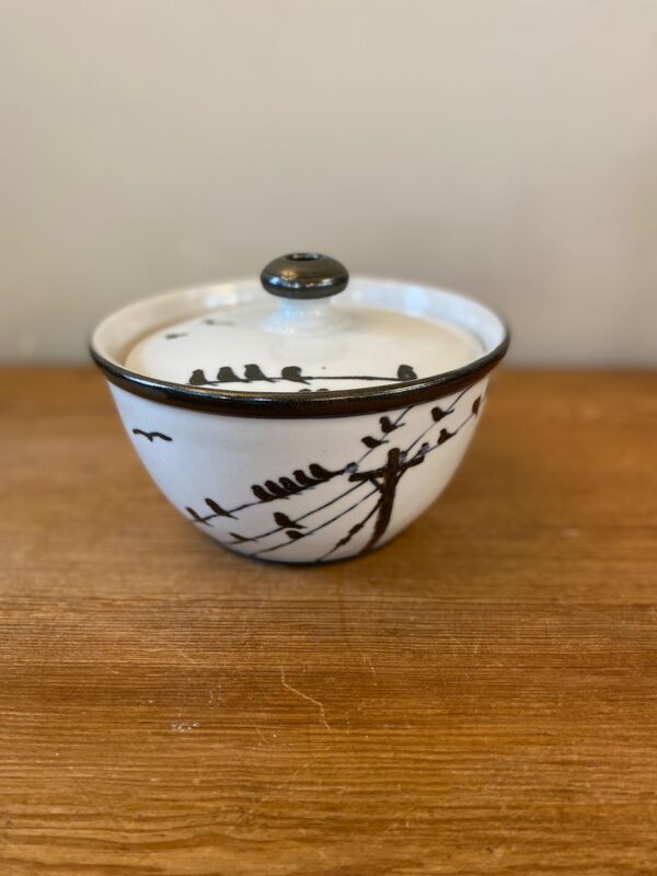 Highland Stoneware Hand Painted Casserole Lidded Pot