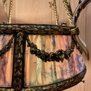 Alternative view of French Fabric and Glass Pendant