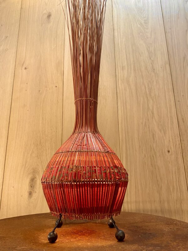 Mid Century Grass and Fabric Table Lamp