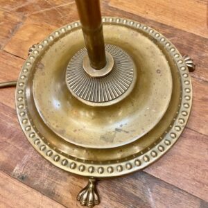 Alternative view of Edwardian Style Brass Standard Lamp with Lion Feet Detail