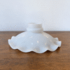 Industrial Porcelain Bulkhead Light Vintage Small French Glass Shade