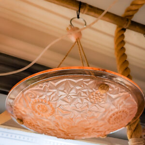 Alternative view of Art Deco Pink Glass French Plafonier