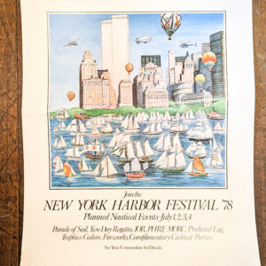 Mid Century ‘New York Harbour ’78’ Poster